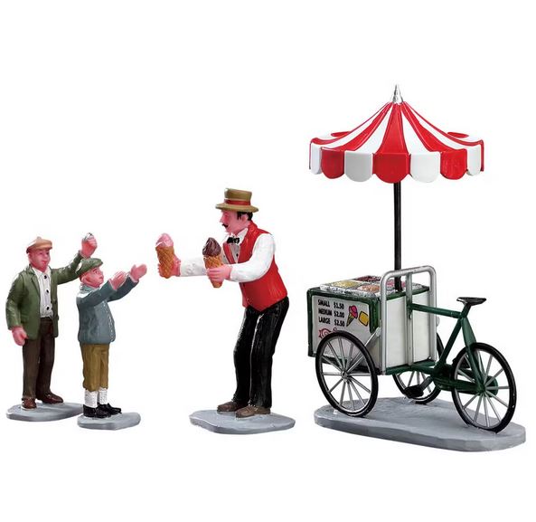Scène de Village Miniature - Gelato Card - Lot de 4 pièces - Collection Caddington Village