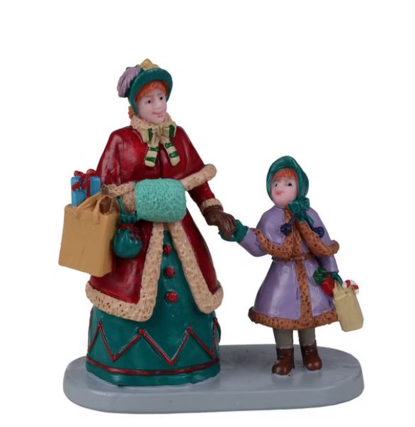 Figurines Décoratives - Holiday Shopping With Mum - Collection Caddington Village