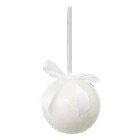 Boule Unie Blanche Pailletée Personnalisable – 9 cm
