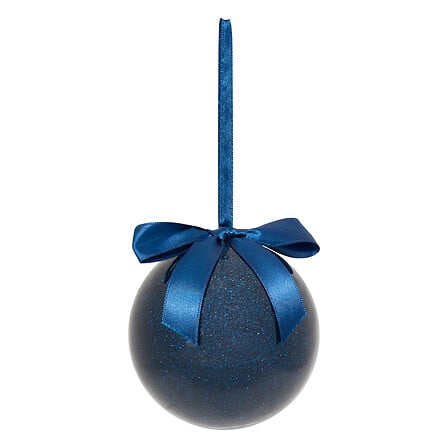 Boule Unie Bleu Pailletée Personnalisable – 9 cm