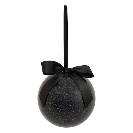 Boule Unie Noir Pailletée Personnalisable – 9 cm
