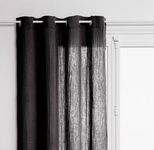Rideau Gaze de Coton - Gris - 130 × 260 cm