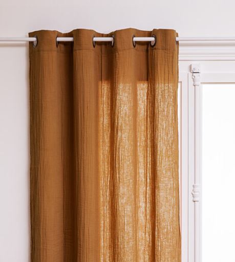 Rideau Gaze de Coton - Cannelle - 130 × 260 cm
