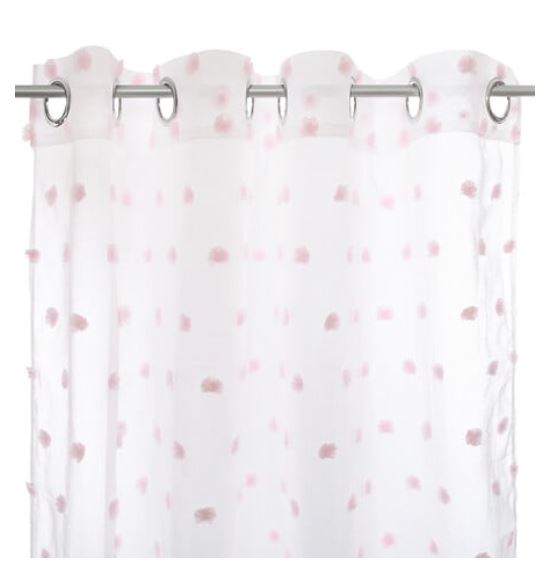 Voilage avec Pompons - Rose - 140 x 240 cm