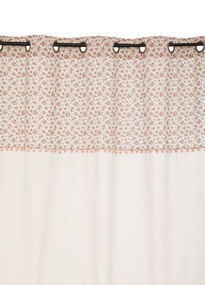 Rideau Côtelé avec Pompons Week end à la Campagne - 140 x 260 cm