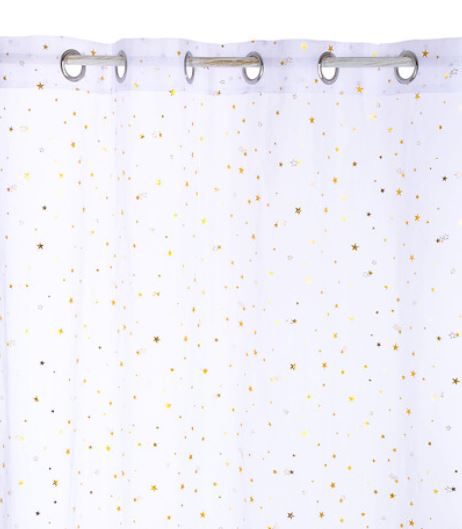 Voilage Etoiles - Rose/Or - 140 x 250 cm