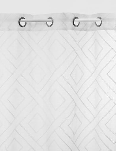 Voilage Brodé Etnik - Blanc - 140 x 240 cm