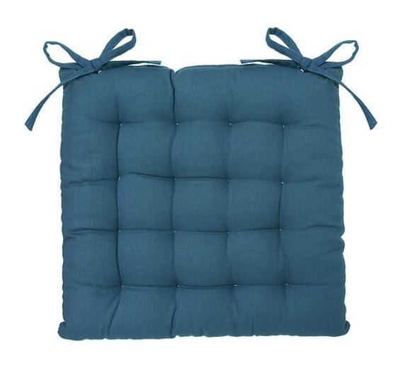 Galette de Chaise - Bleu Canard - 38 x 38 cm