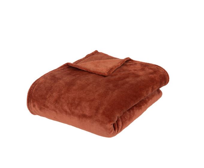Plaid Flanelle - Terracotta - 180 x 230 cm