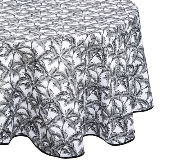 Nappe Ronde Anti Tâche - Imprimée Palmier - Diam 180 cm