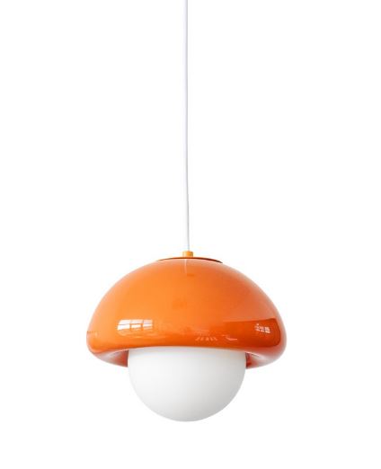 POP CHAMPI – Suspension Céramique Orange  – E27