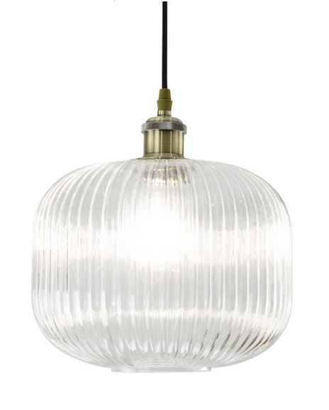 Suspension en Verre Strié - CHAVANE - Diam 25 cm