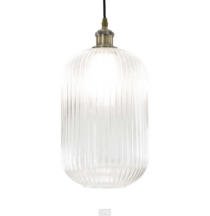 Suspension en Verre Strié - CHAMBRET - Diam 20 cm