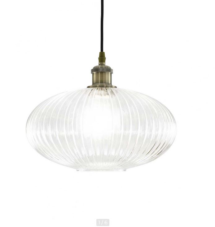 Suspension en Verre Strié - CHAMEY - Diam 30 cm