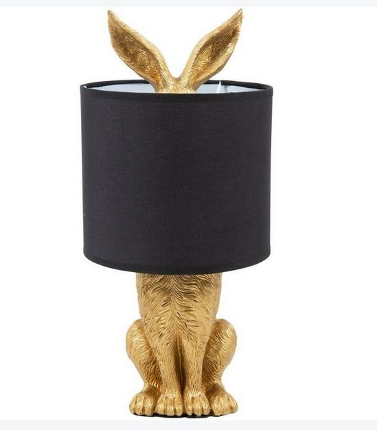 Lampe à Poser - LAPIN - Résine Dorée