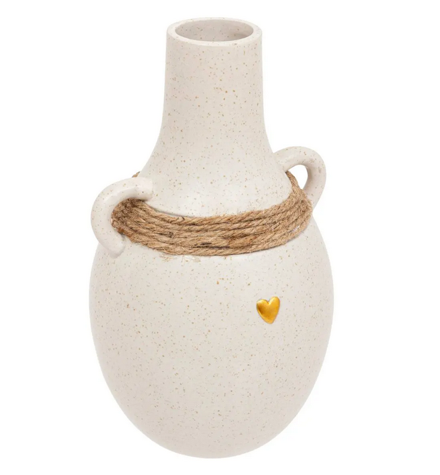 Vase Décoratif Blanc - THE FLORAL - H. 22cm