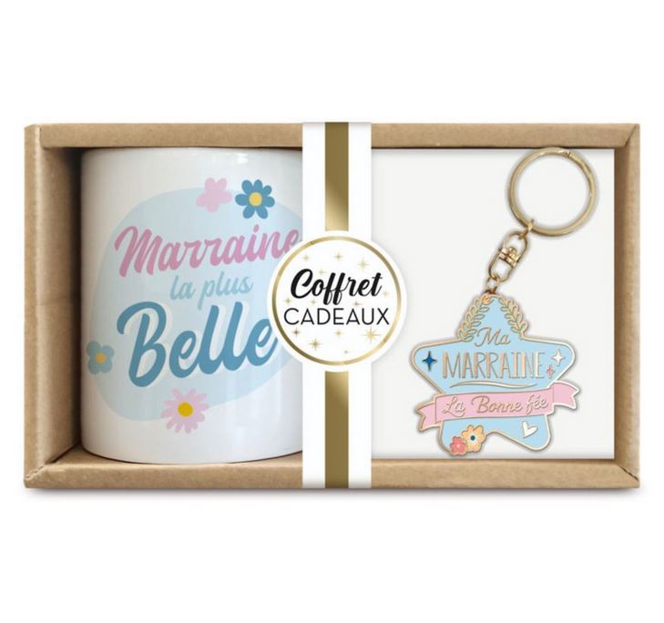 Coffret Mug & Porte-clés - MARRAINE LA PLUS BELLE