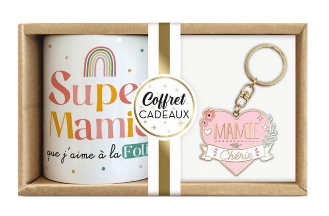 Coffret Mug & Porte-clés - SUPER MAMIE