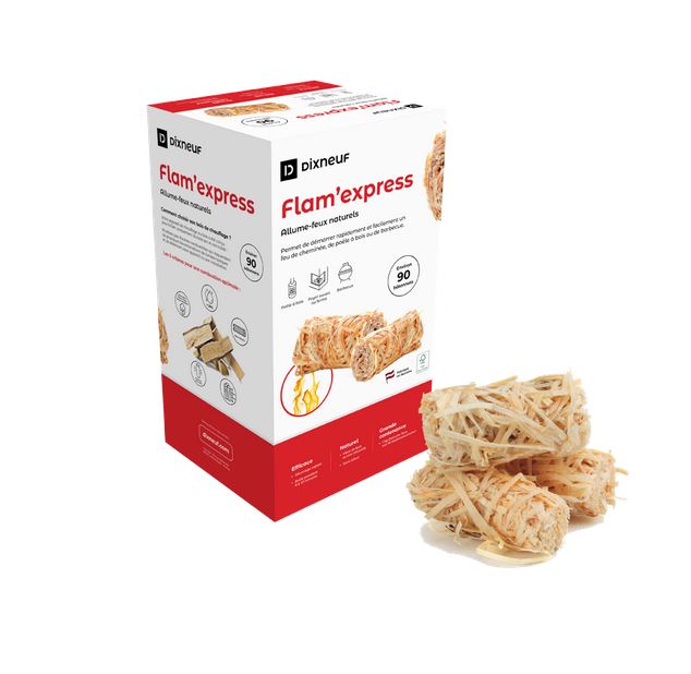 Allume Feux Naturels - FLAM\'EXPRESS - Boite de 80 Pièces