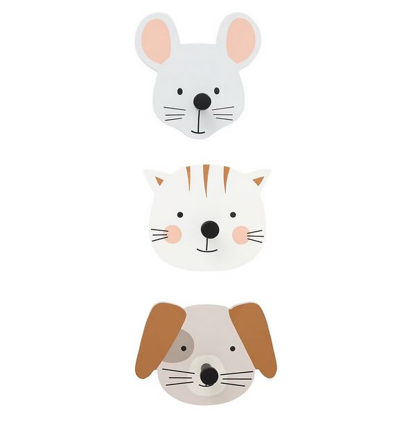 Patères Animaux - ADONI - Lot de 3