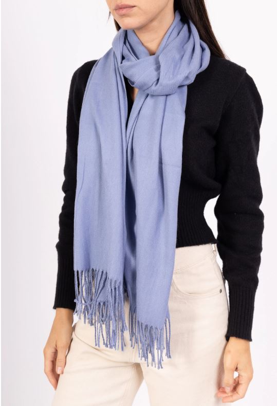 Écharpe en cachemire uni avec franges JEANS