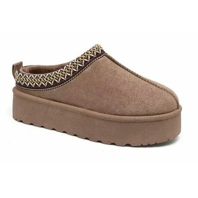 Mules féminines Beige Taupe Simili Daim P.36