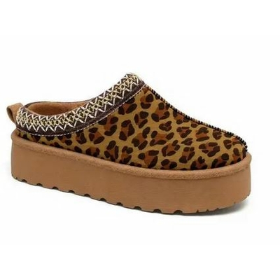 Mules féminines Léopard Simili Daim P.36