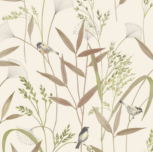 Papier Peint Vinyle / Intissé - AZURIA - Vert Taupe