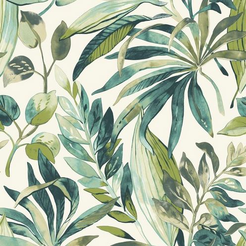 Papier Peint Vinyle / Intissé - ARCADIA INKY PALMS - Vert