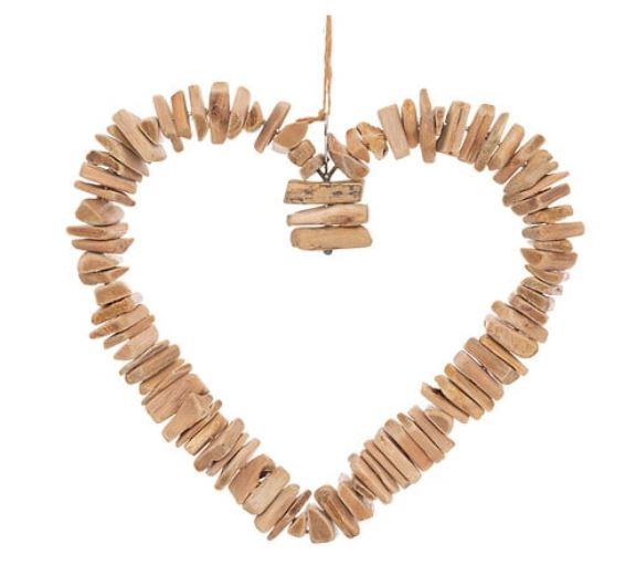 Déco Murale Cœur Bois - AGNES - H. 35 cm