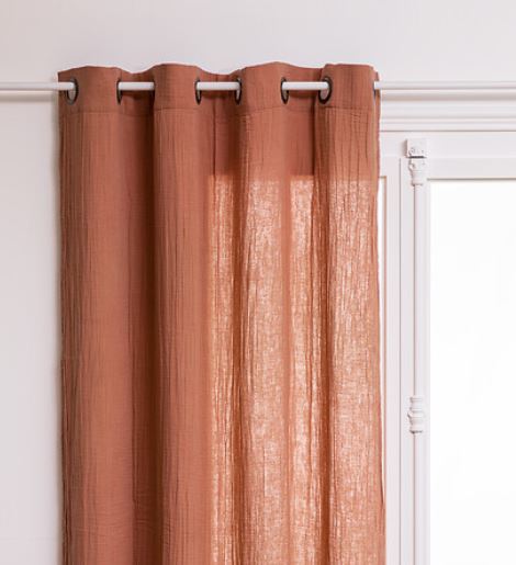 Rideau Gaze de Coton - ROSE - 130 × 260 cm