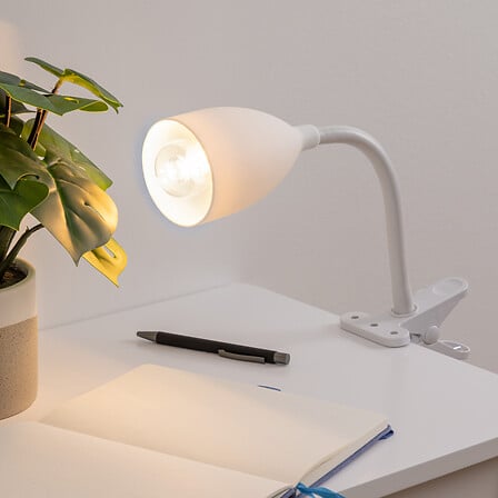 Lampe à pince Sily silicone blanc