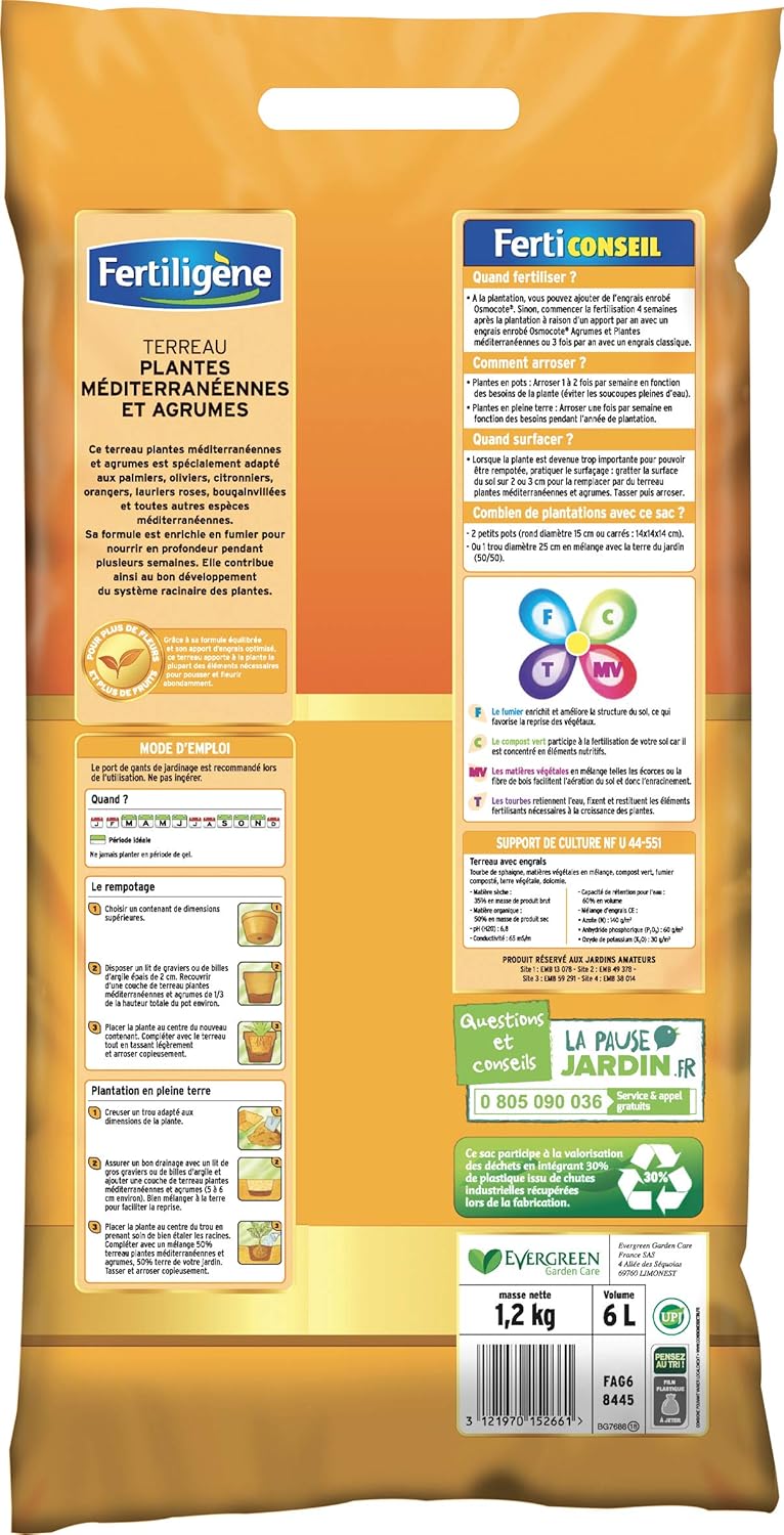 Terreau Agrumes 6L Fertiligène 1