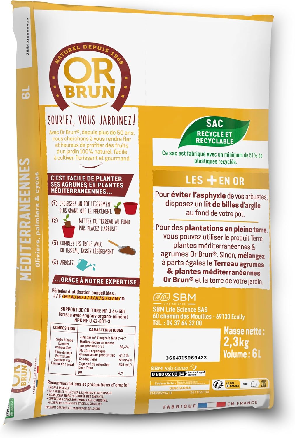 TERREAU AGRUMES BAG 6L 1