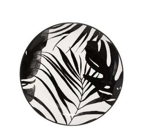 Assiette à Dessert - PALME NOIR  - Diam 19cm