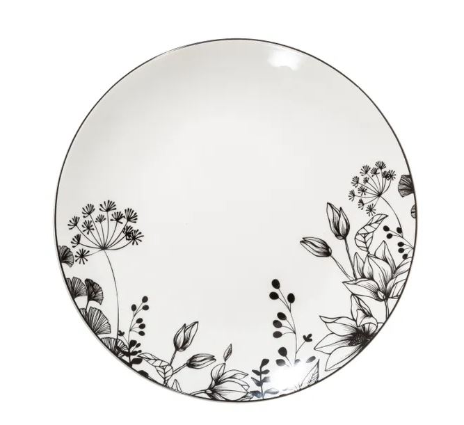 Assiette à Dessert - WHITE FLORAL - Diam 20cm