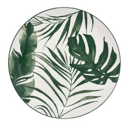 Assiette Plate - PALME VERT - Diam 26cm