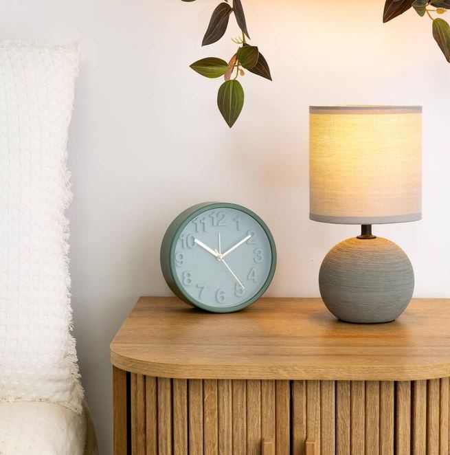 Lampe Boule Gris Clair - TIMEO - H. 25cm