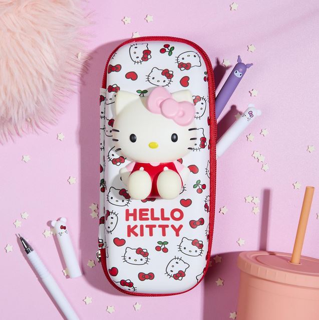 Trousse Rigide Blanche - HELLO KITTY -  23x4x10cm