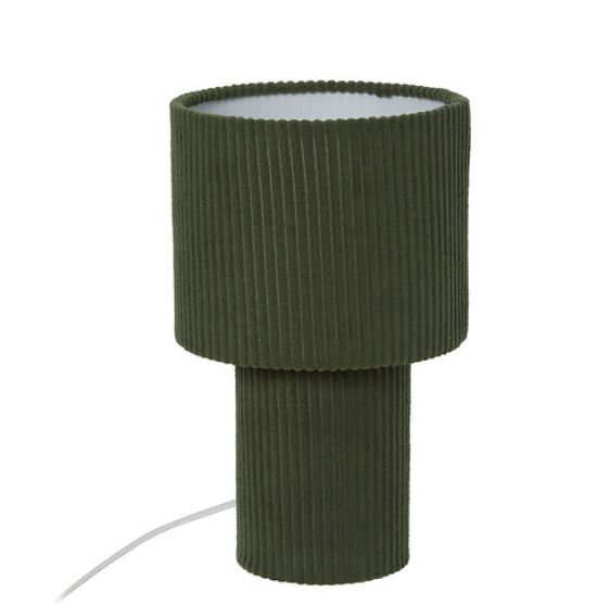 Lampe Côtelée Kaki - JOLINA - h.28cm
