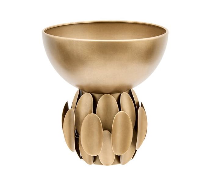 Coupe Décorative Métal Doré - BARREL - Diam. 25cm