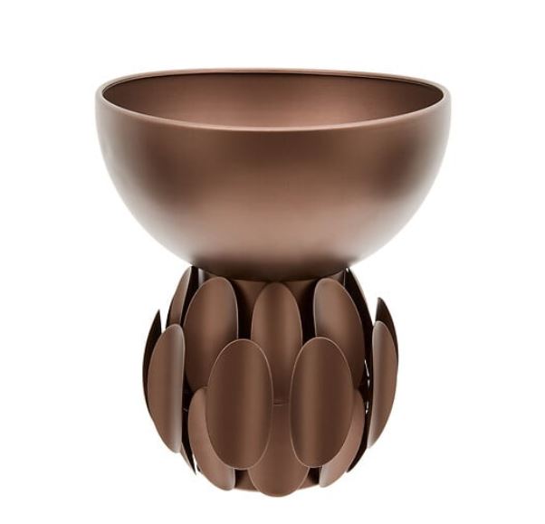 Coupe Décorative Métal Marron - BARREL - Diam. 25cm