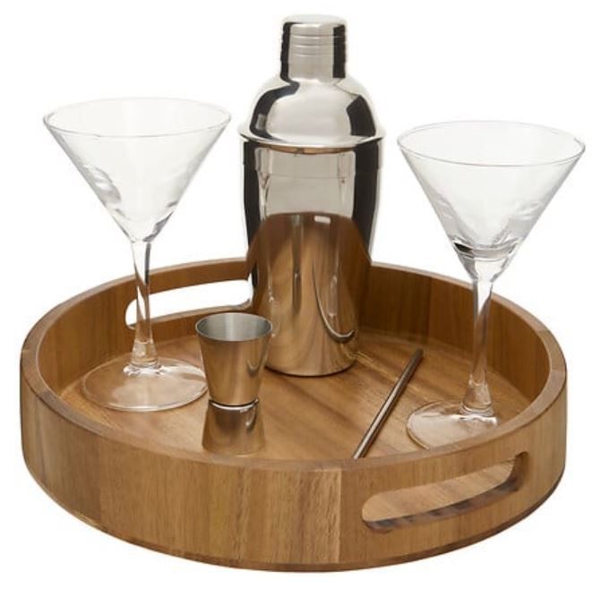 Coffret Cocktail + Plateau Acacia - JULES - 5 Pièces