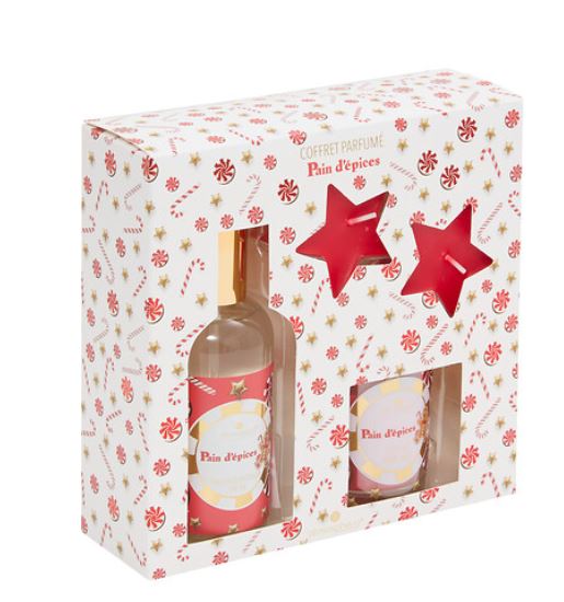 Coffret Spray et Bougies Parfumées - Pain d\'Epice