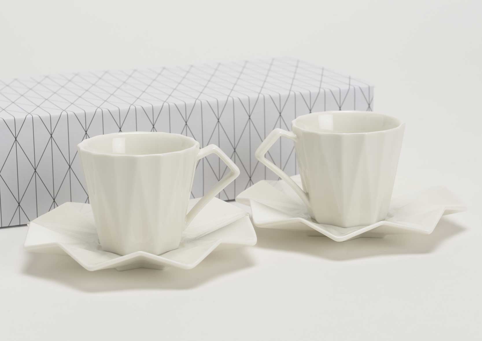 Coffret 6 tasses expresso sous tasses diamond vaisselle ...