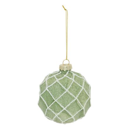 Boule Verre Quadrillée Verte - Diam.8cm