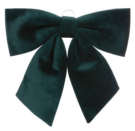 Nœud Déco Velours Vert - 35x40cm