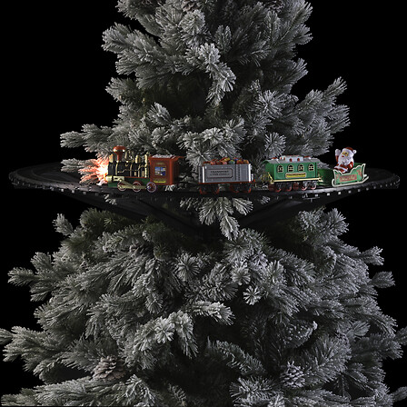 Train de noël lumineux pour sapin 23 pièces musical à mouvement