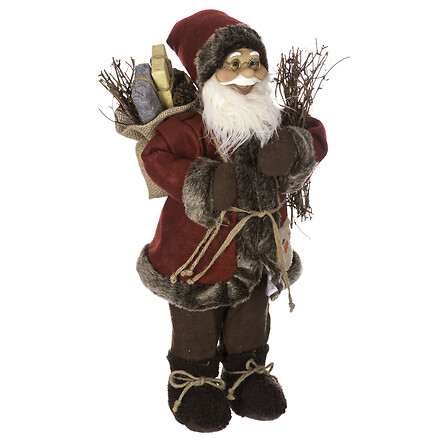 Père noël Tradition 45 cm marron