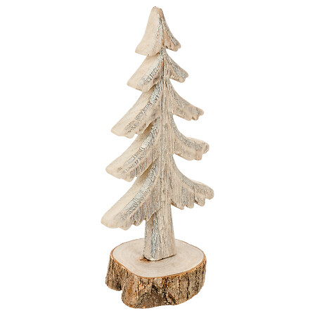 Sapin sur bûche 26 cm bois